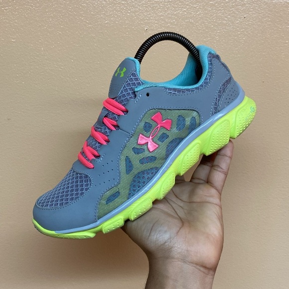 Under Armour Micro G Gray Pink Blue Green - Picture 13 of 16